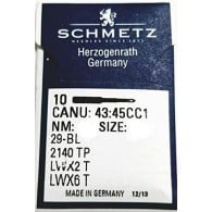 Schmetz blindstitch machine needles 29BL, CANU 43 45CC1 LWX6T Size 110/18