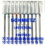 Schmetz Universal Sewing Machine Needles System: 130/705 H Size 70-100 