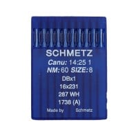 SCHMETZ sewing machine needles CANU 14:25 1 DBX1 16X231 287 SIZE 60/8
