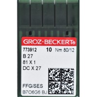 GROZ BECKERT industrial overlock ballpoint needles B 27, DCx21 SIZE-80/12.