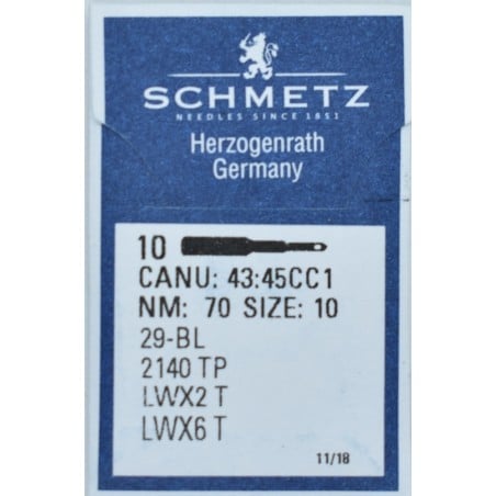 Schmetz blindstitch machine needles 29BL,CANU 43 45CC1 LWX6T Size 70.10